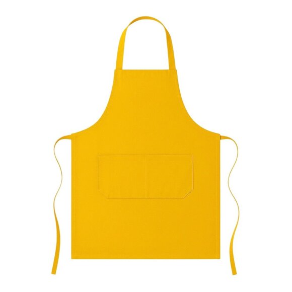 Yellow Adjustable Apron with Pockets – Unisex Polyester Apron for Cooking, Craft - Picture 1 of 7